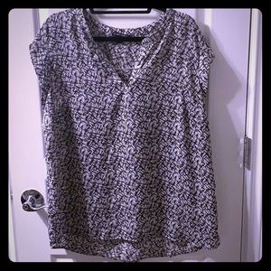 Black, white, and gray patterned blouse